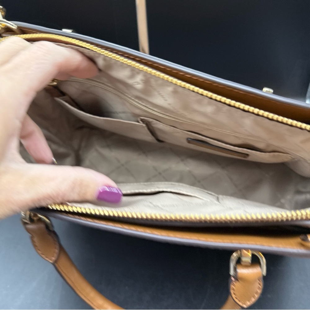 Michael Kors Brown Floral Handbag - Picture 5 of 10